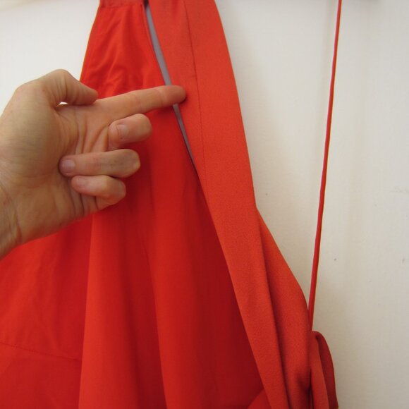 NWT Alice + Olivia Paulette Red Satin Dress One Shoulder Gown Poppy Size 12 - Picture 14 of 16